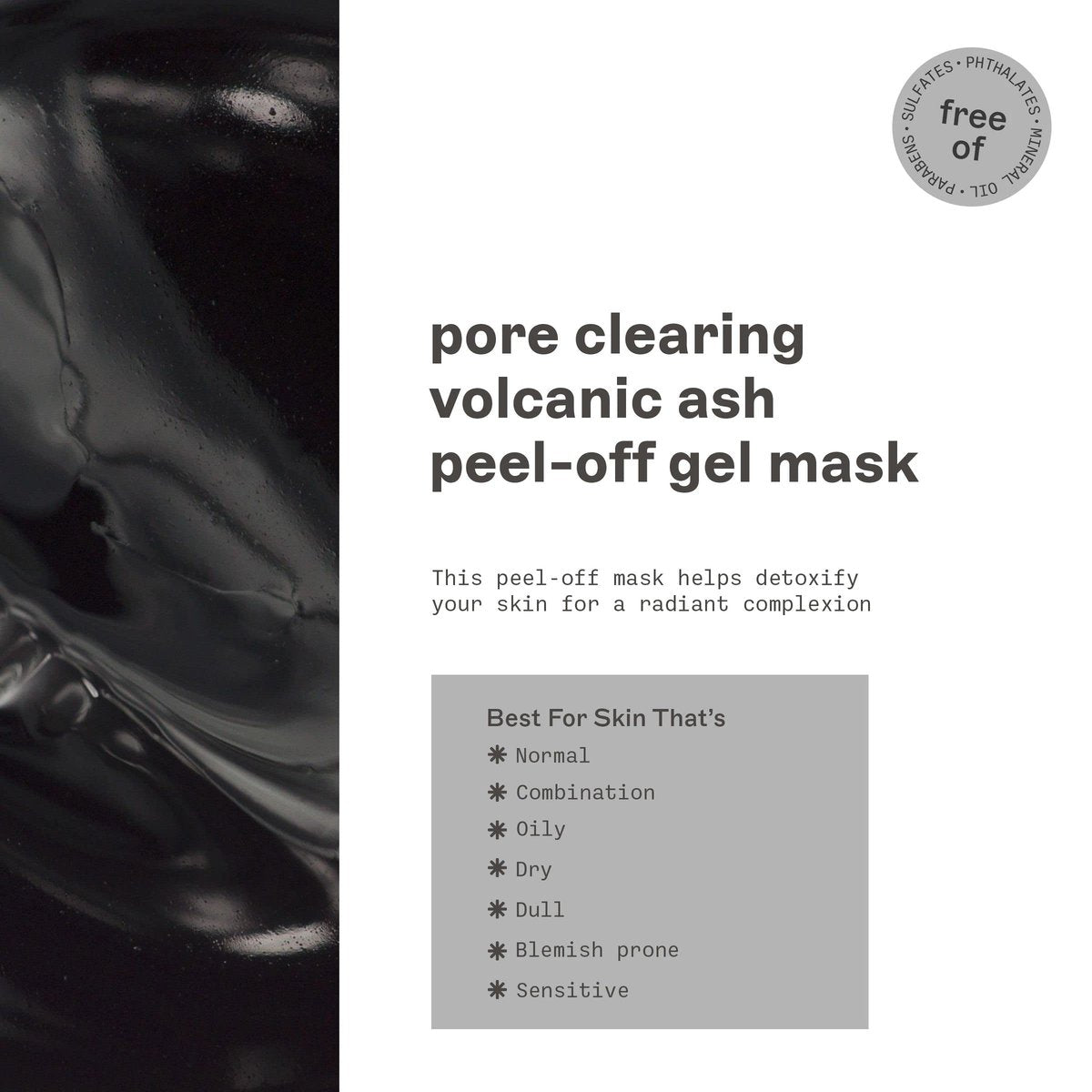 Freeman Pore Clearing Volcanic Ash Peel-Off Gel Facial Mask - Deep Cleansing, Removes Dirt from Pores, Not Over-Drying, Easy-to-Use, for Men, 6 fl oz (175 mL) - görsel 5