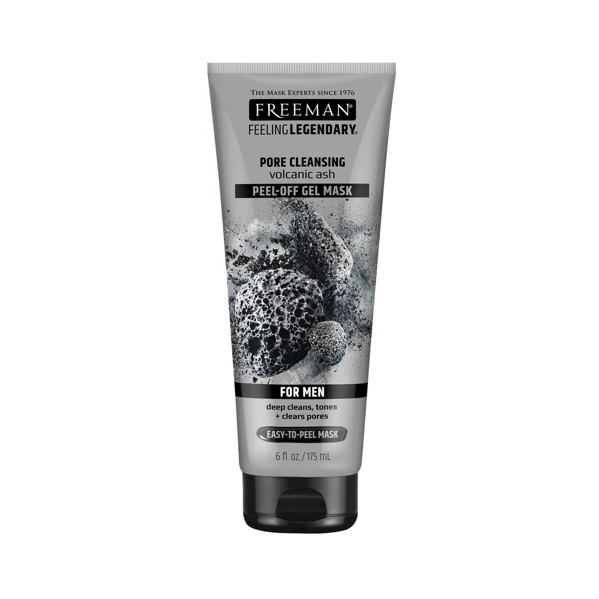 Freeman Pore Clearing Volcanic Ash Peel-Off Gel Facial Mask - Deep Cleansing, Removes Dirt from Pores, Not Over-Drying, Easy-to-Use, for Men, 6 fl oz (175 mL) - görsel 1