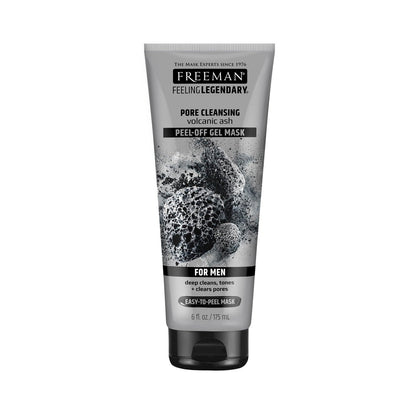 Freeman Pore Clearing Volcanic Ash Peel-Off Gel Facial Mask - Deep Cleansing, Removes Dirt from Pores, Not Over-Drying, Easy-to-Use, for Men, 6 fl oz (175 mL)