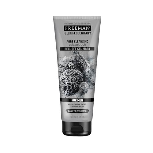 Freeman Pore Clearing Volcanic Ash Peel-Off Gel Facial Mask - Deep Cleansing, Removes Dirt from Pores, Not Over-Drying, Easy-to-Use, for Men, 6 fl oz (175 mL) - görsel 2