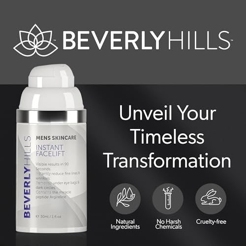 Beverly Hills Men's Instant Facelift & Eye Serum – Dark Circles, Puffy Eyes, Wrinkles Avelisse