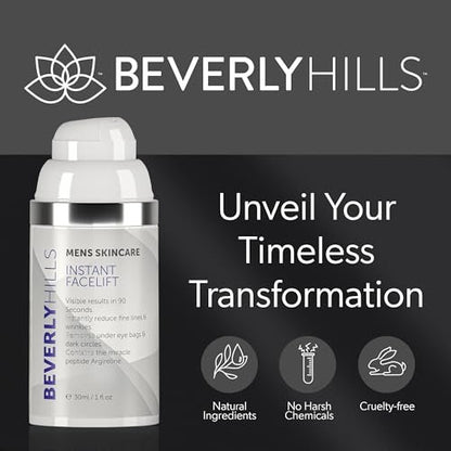 Beverly Hills Men's Instant Facelift & Eye Serum – Dark Circles, Puffy Eyes, Wrinkles Avelisse