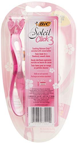 BIC Click 3 Soleil Women's Disposable Razors, 3 Blades with Moisture Strip, 12 Count Avelisse
