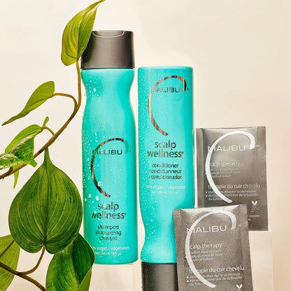 Malibu C Scalp Wellness Collection - Soothing Shampoo and Conditioner Set for Dry Scalp with Vitamin C - Travel Size Packets Included (33.8 oz Total) Avelisse