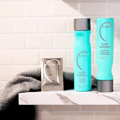Malibu C Scalp Wellness Collection - Soothing Shampoo and Conditioner Set for Dry Scalp with Vitamin C - Travel Size Packets Included (33.8 oz Total) Avelisse