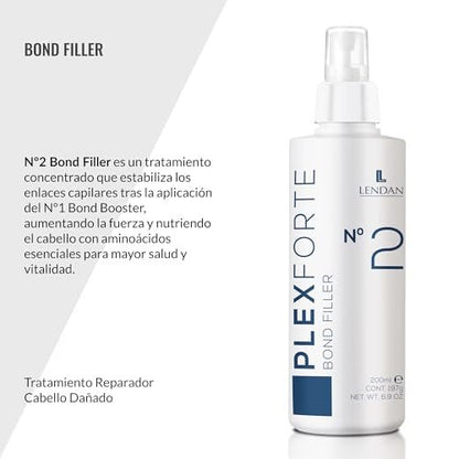 Lendan Plex Forte Nº2 Bond Filler – Damaged Hair Repair Treatment (6.9 Fl Oz) – Strengthens, Nourishes, Repairs, Preserves Color, Heat Protector Avelisse