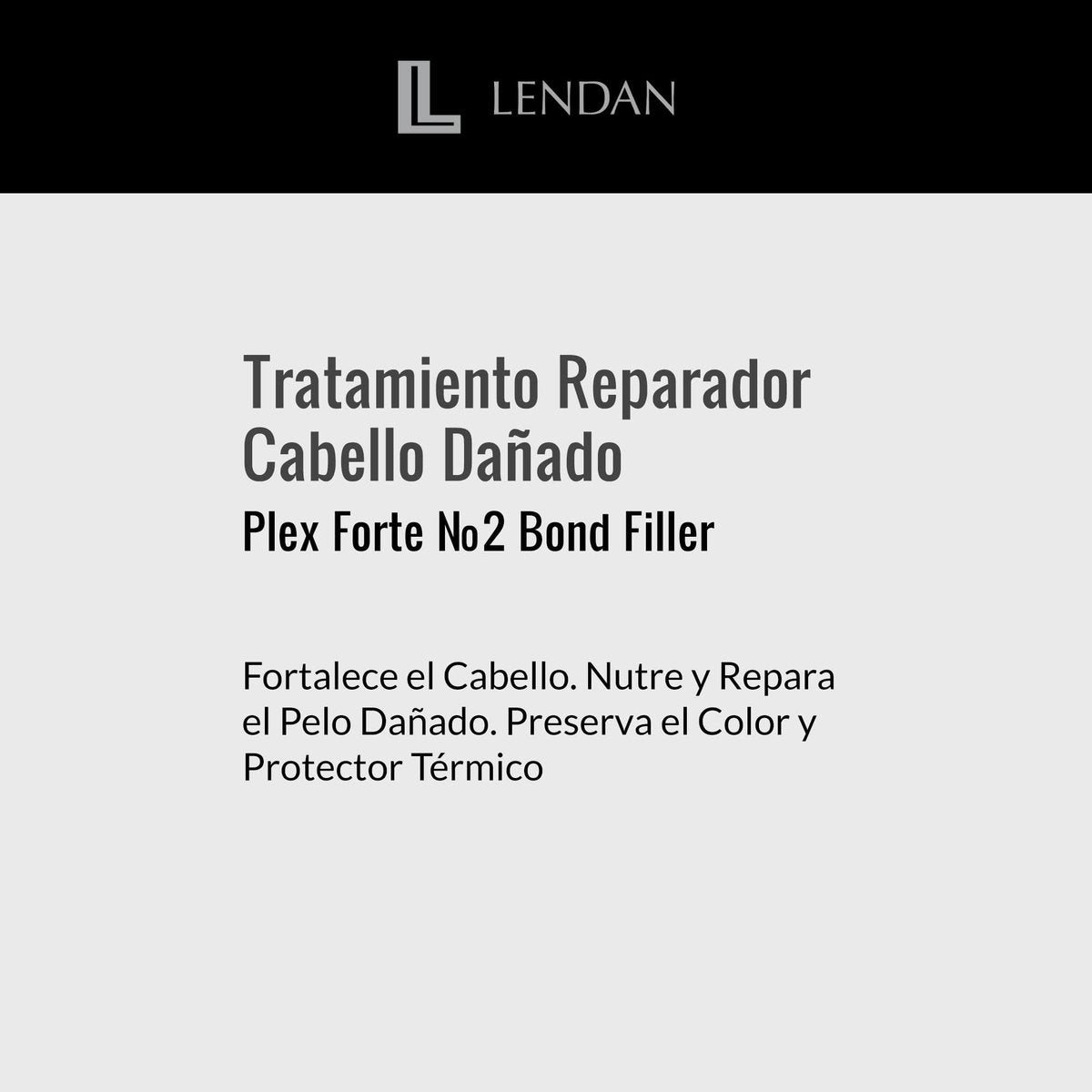 Lendan Plex Forte Nº2 Bond Filler – Damaged Hair Repair Treatment (6.9 Fl Oz) – Strengthens, Nourishes, Repairs, Preserves Color, Heat Protector Avelisse