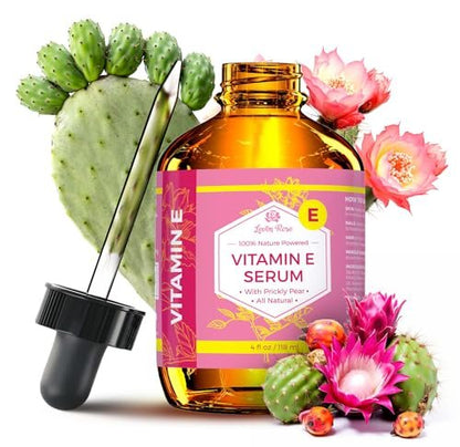 Leven Rose Vitamin E Oil Serum for Face and Skin, 4 fl oz - Hydrating Moisturizer, Multi-Use Body, Hair & Nail Oil Avelisse