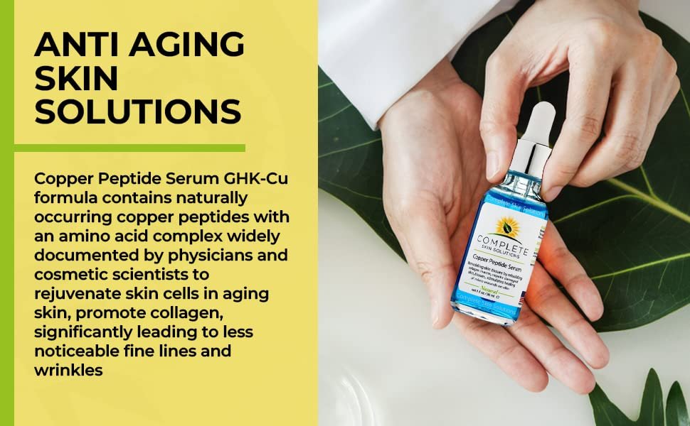 Copper Peptide Face Serum with Anti-Aging Skin Solutions - 1oz/30ml Anti-Wrinkle Formula for Youthful Skin Avelisse