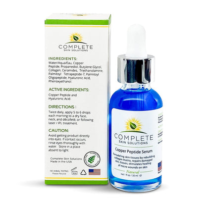 Copper Peptide Face Serum with Anti-Aging Skin Solutions - 1oz/30ml Anti-Wrinkle Formula for Youthful Skin Avelisse