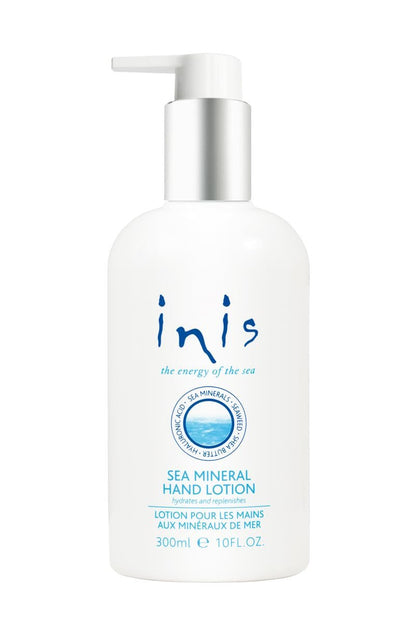 Inis the Energy of the Sea - Sea Mineral Hand Lotion, Lightweight Sink Side Hand Moisturizer with Seaweed, Shea Butter & Hyaluronic Acid, Clean Ocean Fresh Scent, 10 fl oz Avelisse