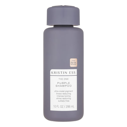 Kristin Ess Hair The One Purple Shampoo for Toning Blonde Hair - Neutralizes Brass & Yellow Tones, Shine Restoring - Sulfate, Silicone & Paraben Free, Color + Keratin Safe, 10 fl. oz.