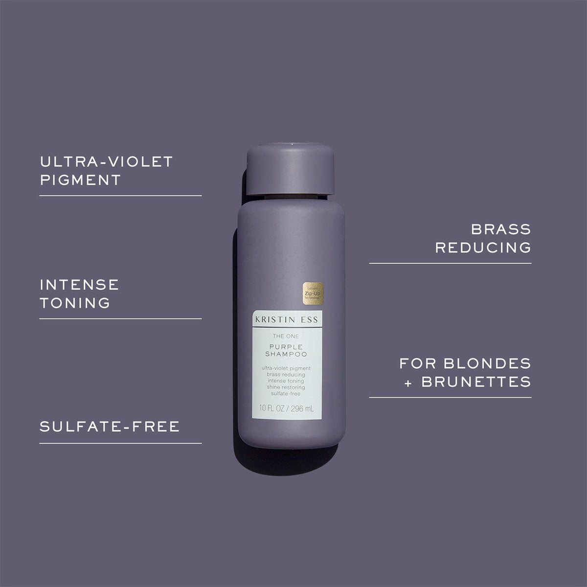Kristin Ess Hair The One Purple Shampoo for Toning Blonde Hair - Neutralizes Brass & Yellow Tones, Shine Restoring - Sulfate, Silicone & Paraben Free, Color + Keratin Safe, 10 fl. oz. - görsel 6