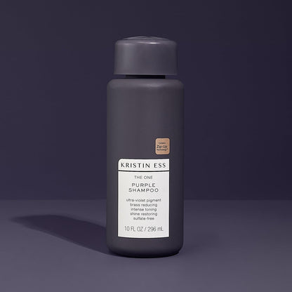 Kristin Ess Hair The One Purple Shampoo for Toning Blonde Hair - Neutralizes Brass & Yellow Tones, Shine Restoring - Sulfate, Silicone & Paraben Free, Color + Keratin Safe, 10 fl. oz.