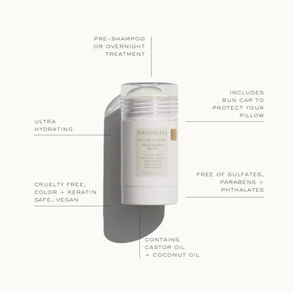Kristin Ess Hair Recovery Balm Treatment for Damaged Hair + Slick Back Styles - Ponytails, Buns with Coconut and Castor Oils, Edge Control, Restores Shine and Softens, Clean Girl Essentials 2oz Avelisse