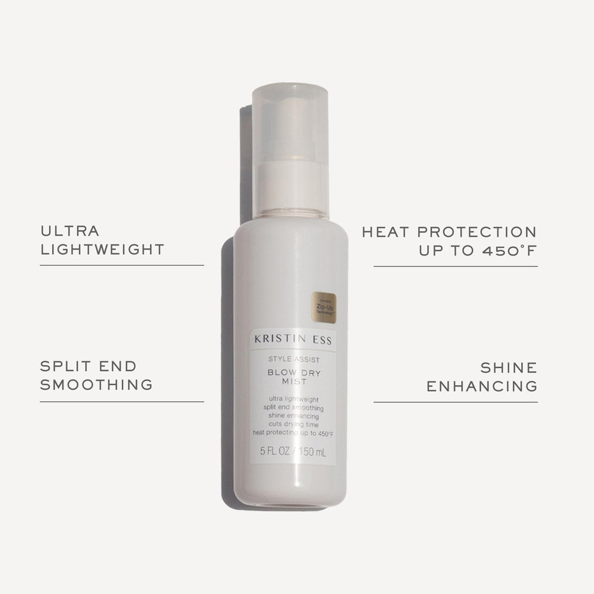 Kristin Ess Hydrating Heat Protection Spray - Blow Dry Frizz Control & Shine Enhancing, Anti-Humidity Thermal Protectant up to 450°F, Pear Fragrance, 5 Fl Oz - görsel 3