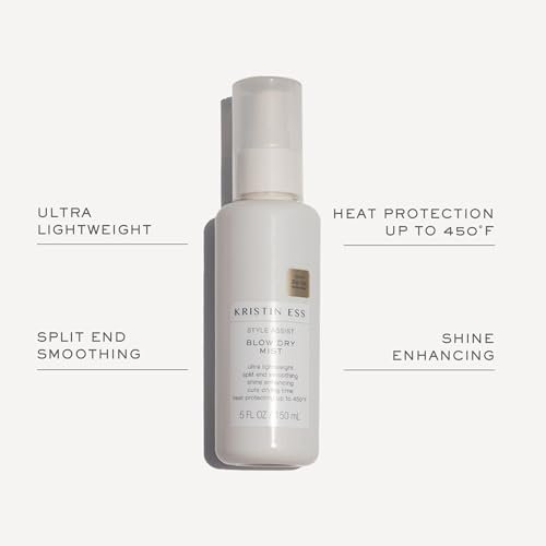 Kristin Ess Hydrating Heat Protection Spray - Blow Dry Frizz Control & Shine Enhancing, Anti-Humidity Thermal Protectant up to 450°F, Pear Fragrance, 5 Fl Oz - görsel 4