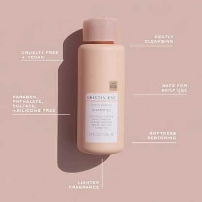 Kristin Ess Hair Extra Gentle Shampoo for Sensitive Skin + Scalp - Moisturizing & Hydrating, Vegan, Color Safe & Keratin Safe, 10 fl oz Avelisse