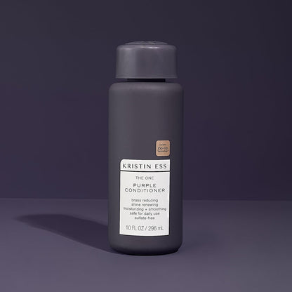 Kristin Ess Hair The One Purple Conditioner for Toning + Moisturizing Blonde Hair - Neutralizes Brass + Yellow Tones - Sulfate, Silicone and Paraben Free, Color + Keratin Safe, 10 fl. oz. Avelisse
