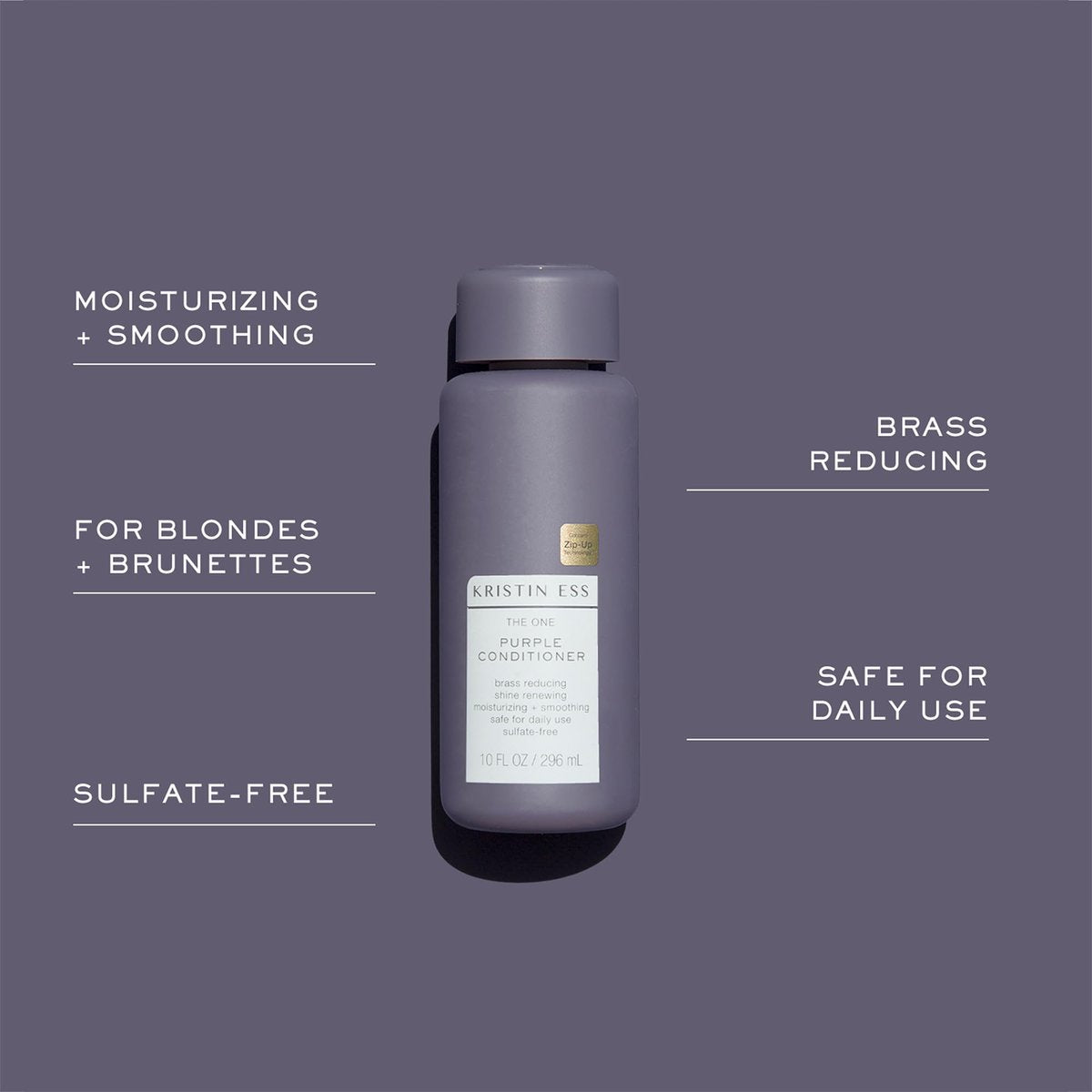 Kristin Ess Hair The One Purple Conditioner for Toning + Moisturizing Blonde Hair - Neutralizes Brass + Yellow Tones - Sulfate, Silicone and Paraben Free, Color + Keratin Safe, 10 fl. oz. Avelisse