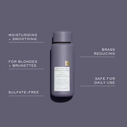 Kristin Ess Hair The One Purple Conditioner for Toning + Moisturizing Blonde Hair - Neutralizes Brass + Yellow Tones - Sulfate, Silicone and Paraben Free, Color + Keratin Safe, 10 fl. oz. Avelisse