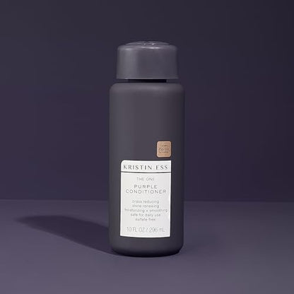 Kristin Ess Hair The One Purple Conditioner - Toning for Blonde, Silver, and Gray Hair - Neutralizes Brass & Yellow Tones - Moisturizing & Keratin Safe - 33.8 fl oz Avelisse