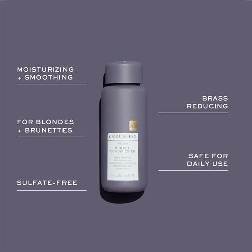 Kristin Ess Hair The One Purple Conditioner for Toning + Moisturizing Blonde Hair - Neutralizes Brass + Yellow Tones - Sulfate, Silicone and Paraben Free, Color + Keratin Safe, 10 fl. oz. Avelisse