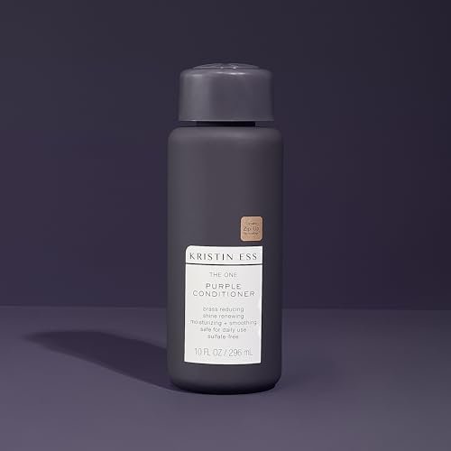 Kristin Ess Hair The One Purple Conditioner - Toning for Blonde, Silver, and Gray Hair - Neutralizes Brass & Yellow Tones - Moisturizing & Keratin Safe - 33.8 fl oz Avelisse