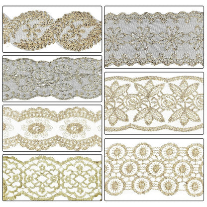 Gejoy 7-Piece Lace Headbands for Women - Stretchable Wide Turban Hair Accessories, Multicolor