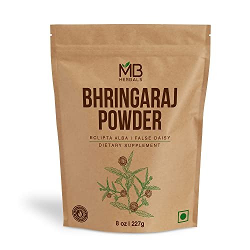 MB Herbals Pure Bhringraj Powder - 227g (8 oz) 100% Eclipta Alba for Natural Hair Growth & Scalp Health - görsel 2