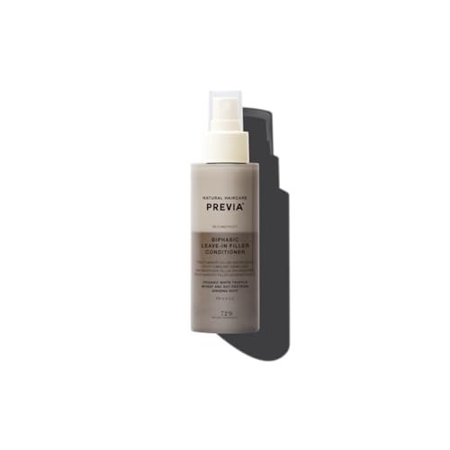 PREVIA Hydrating Leave-in Conditioner Spray with White Truffle Extract - Reconstructive Biphasic Detangling Treatment for Damaged, Dry, and Brittle Hair - Tames Frizz & Controls Static, 3.38 Fl Oz Avelisse