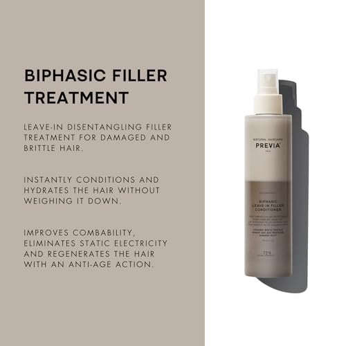 PREVIA Hydrating Leave-in Conditioner Spray with White Truffle Extract - Reconstructive Biphasic Detangling Treatment for Damaged, Dry, and Brittle Hair - Tames Frizz & Controls Static, 3.38 Fl Oz Avelisse