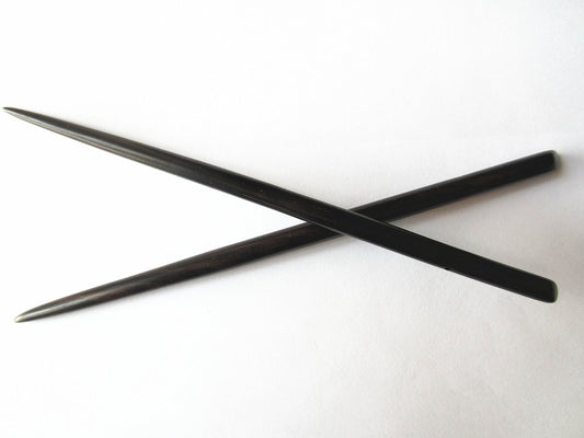 Myhsmooth Natural Ebony (Black Sandalwood) Handmade Carved Hair Sticks – Pack of 2