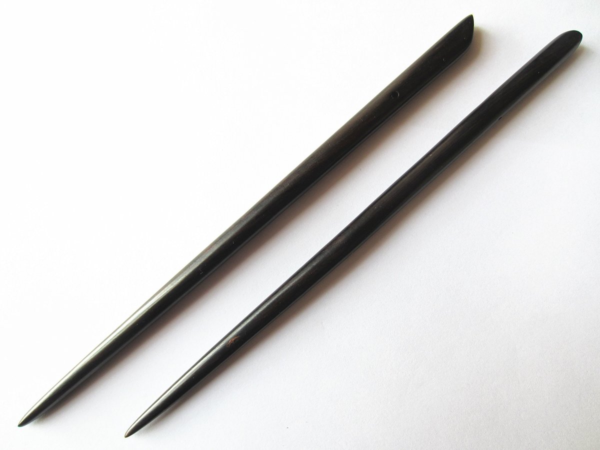 Myhsmooth Natural Ebony (Black Sandalwood) Handmade Carved Hair Sticks – Pack of 2 - görsel 7