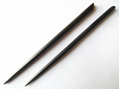 Myhsmooth Natural Ebony (Black Sandalwood) Handmade Carved Hair Sticks – Pack of 2