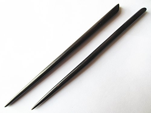 Myhsmooth Natural Ebony (Black Sandalwood) Handmade Carved Hair Sticks – Pack of 2 - görsel 8