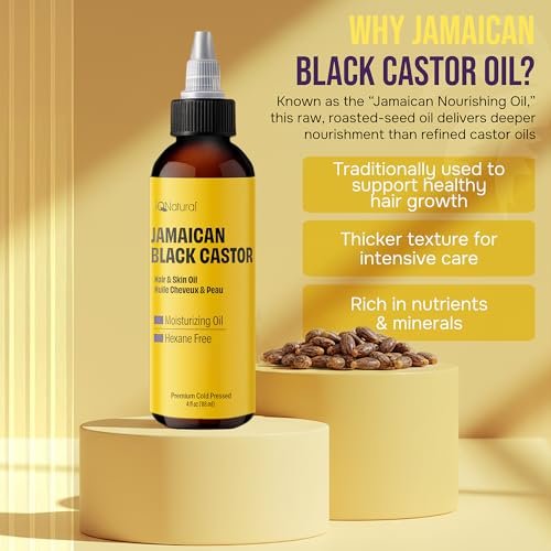 4 oz Organic Cold Pressed Jamaican Black Castor Oil for Hair Growth, Damaged Hair, Dry Scalp – Unscented, Hexane-Free - görsel 10