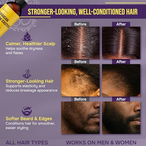 4 oz Organic Cold Pressed Jamaican Black Castor Oil for Hair Growth, Damaged Hair, Dry Scalp – Unscented, Hexane-Free - görsel 8