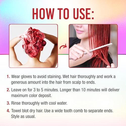 Punky Colour Redilicious 3-in-1 Color Depositing Conditioner & Hair Cleanser - Sulfate-Free Semi-Permanent Hair Color Refresh (8.5 fl oz) - görsel 10