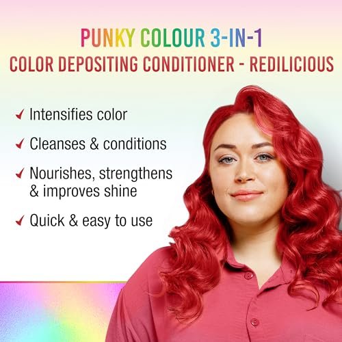 Punky Colour Redilicious 3-in-1 Color Depositing Conditioner & Hair Cleanser - Sulfate-Free Semi-Permanent Hair Color Refresh (8.5 fl oz) - görsel 4