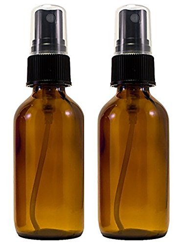 Amber Glass Spray Bottles 2 oz (2 Pack) with Bonus Waterproof Labels and Fine Mist Sprayer - görsel 2