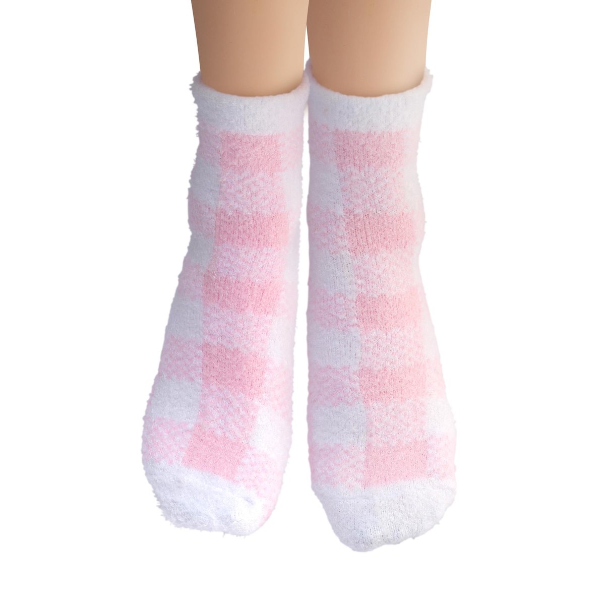 Earth Therapeutics Aloe Socks - Double Pack - Pink Plaid (2 Pairs) | Moisturizing Socks for Dry, Cracked Heels - görsel 5