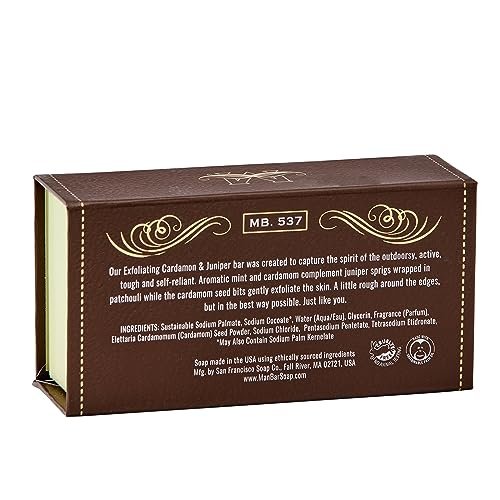 San Francisco Soap Company Peppered Cardamom and Juniper Man Bar – Exfoliating Natural Soap, No Harmful Chemicals, All Skin Types, Made in USA - görsel 3