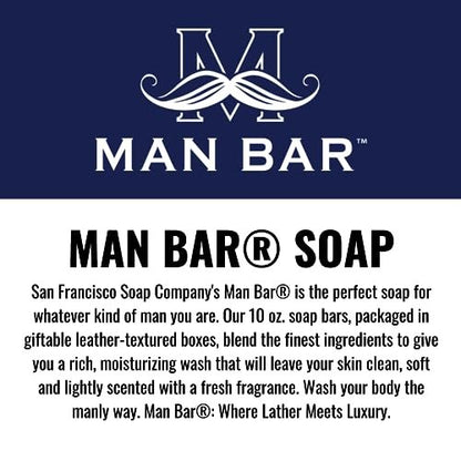 San Francisco Soap Company Silver Sage and Bergamot Men's Bar Soap - Deep Cleansing, No Harmful Chemicals, All Skin Types, Made in USA