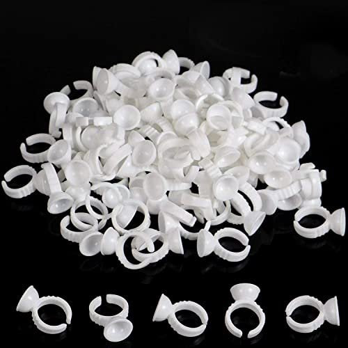 BTArtbox 300-Pack Disposable Tattoo Ink Cups – Plastic Pigment Rings for Tattooing, Eyelash Extensions, Nail Art & Makeup - görsel 1