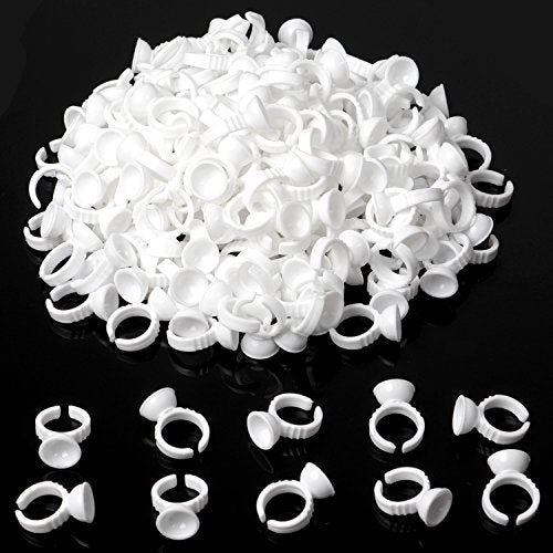 BTArtbox 300-Pack Disposable Tattoo Ink Cups – Plastic Pigment Rings for Tattooing, Eyelash Extensions, Nail Art & Makeup - görsel 3