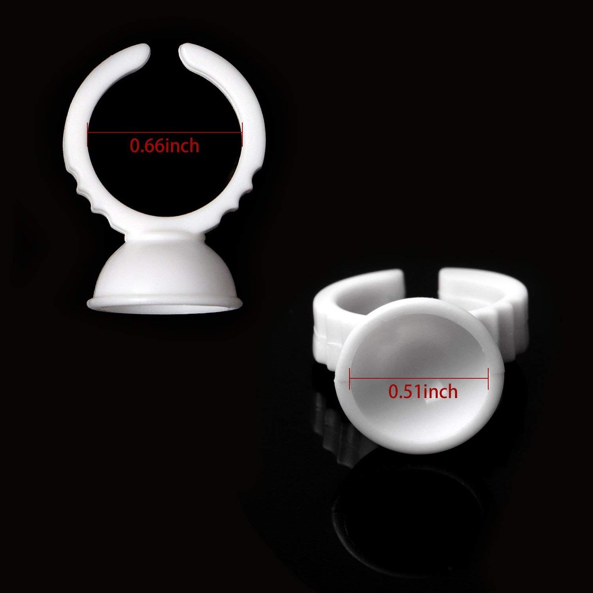 BTArtbox 300-Pack Disposable Tattoo Ink Cups – Plastic Pigment Rings for Tattooing, Eyelash Extensions, Nail Art & Makeup - görsel 6