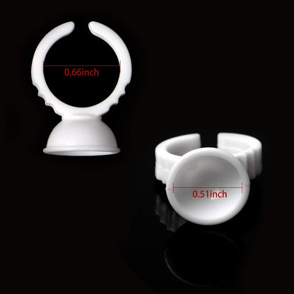 BTArtbox 300-Pack Disposable Tattoo Ink Cups – Plastic Pigment Rings for Tattooing, Eyelash Extensions, Nail Art & Makeup