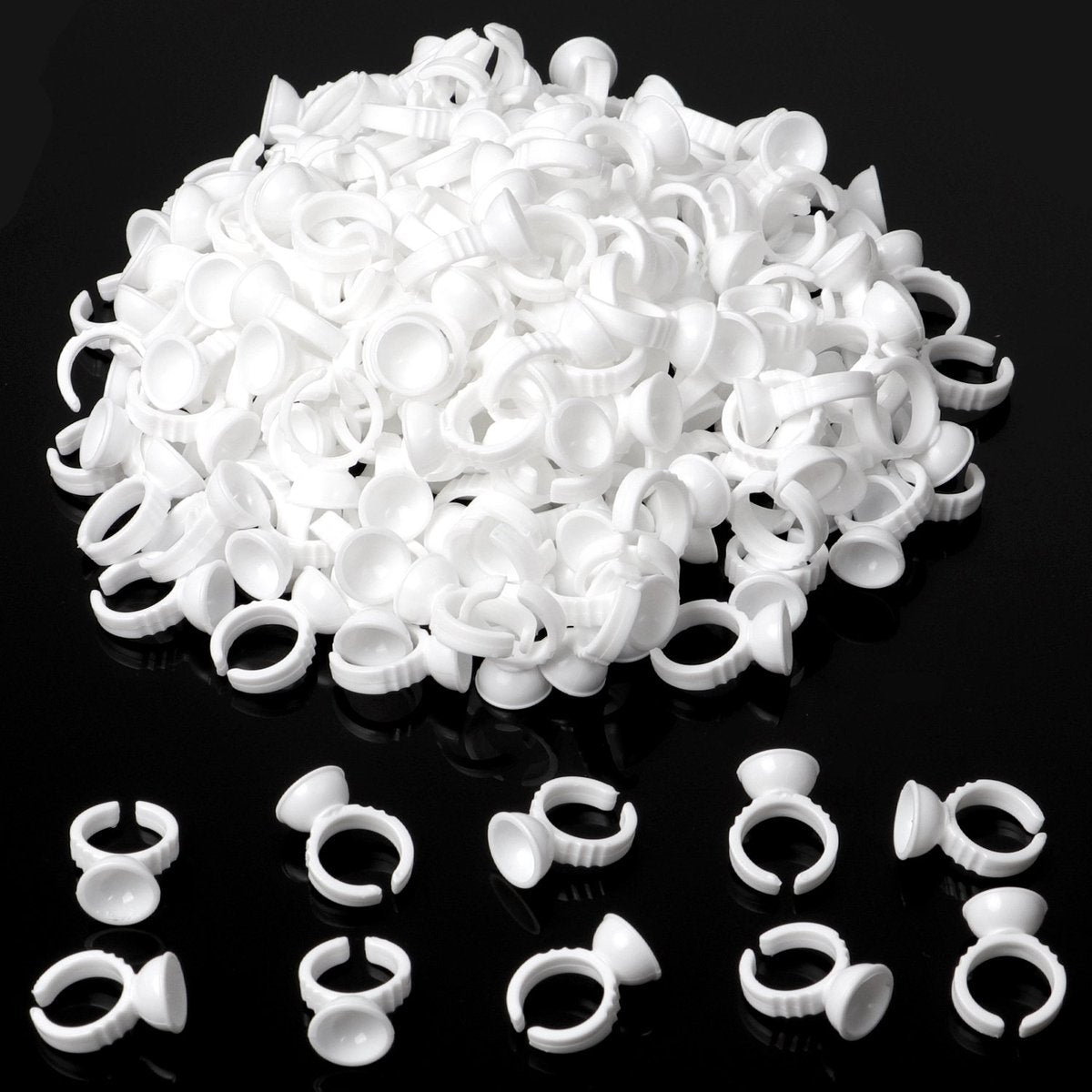 BTArtbox 300-Pack Disposable Tattoo Ink Cups – Plastic Pigment Rings for Tattooing, Eyelash Extensions, Nail Art & Makeup - görsel 4