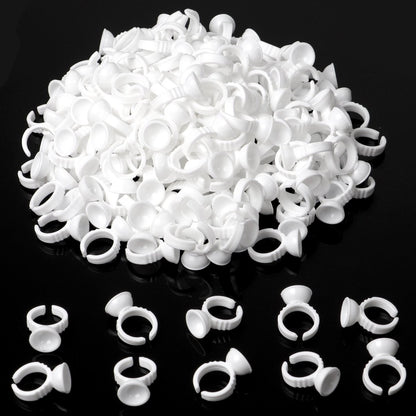 BTArtbox 300-Pack Disposable Tattoo Ink Cups – Plastic Pigment Rings for Tattooing, Eyelash Extensions, Nail Art & Makeup